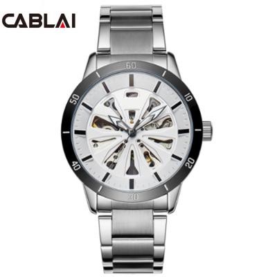 China Water Resistant Stainless Steel Christmas Gifts Men Watch Visible Mechanical Business Men Watch for sale