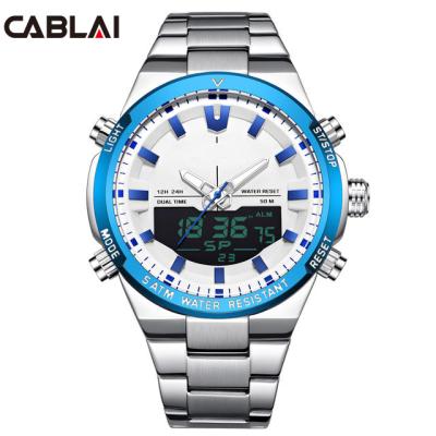 China Chronograph Men Fashion Digital Multifunction Indicator Movement Sport Watches 50M Waterproof Timing Luminous Hands Quartz Relogio Watch for sale