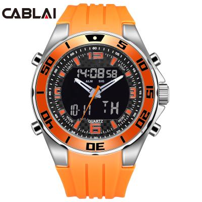 China Cool Full Calendar Men's Digital Sports Man Wristwatch Silicone Display Chronograph Pulsera Dual Watches reloj de pulsera for sale