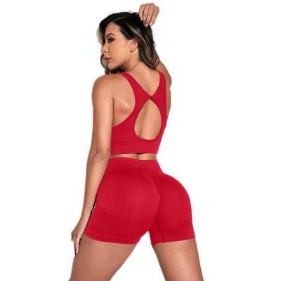 China Breathable Multiple Colors Available For Sexy Seamless Bra Back Shorts, Slim Yoga Suit OEM&ODM for sale