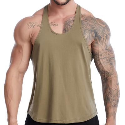 China Big Anti-Wrinkle Sports Tank Top Men's Cotton Fitness Running Tank Top Pure Basketball Training Sweatwicking Tops OEM&ODM for sale