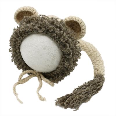 China Newborn Photo Lion Shape Hat Tail Full Moon Baby Photography Clothing New Fashion Children's Photography for sale