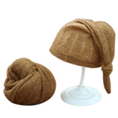 China New fashion children's photography clothing baby photo wrap baby mohair knitted hat mohair wrap for sale