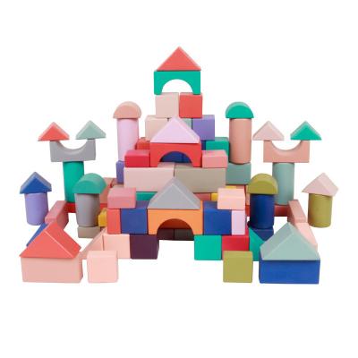 China Eductional Preschool Toys Big Particle Baby Beech Wooden Building Block Wooden Babies Boy And Girls Kindergarten Enlightenment Assembled Educational Toys for sale