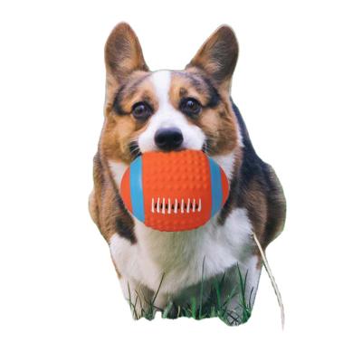 China Sustainable Pet Latex Dog Toys High Elastic Cotton Stuffed Latex Football Sounding Toy Big Interactive Training Puppy for sale