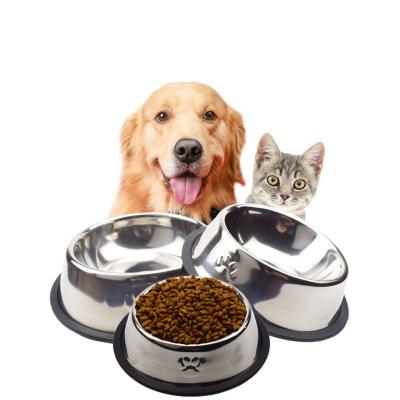 China Non-automatic pet bowl stainless steel pet bowl stainless steel food supplies small portable pet bowl for sale