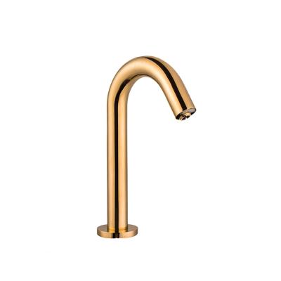 China Traditional Golden Sense Faucets Curve-Neck Saudi Arabia Faucet With Infrared Induction Automatic Bathroom Basin Faucet for sale