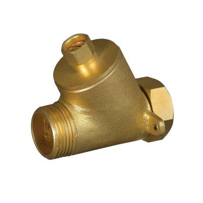 China Bath Kitchen Water Control Shower Hot Cold Water Inlet 3/4 Inch Brass Water Piping Filter Valve For Water Flow System for sale