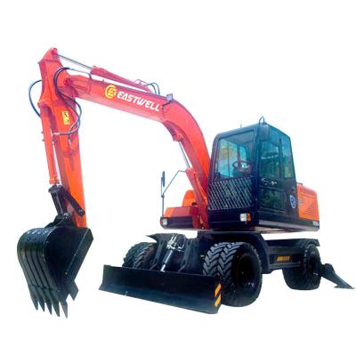 China Heavy wheel hydraulic excavator hotel construction machinery equipment walking excavator ES90W for sale for sale