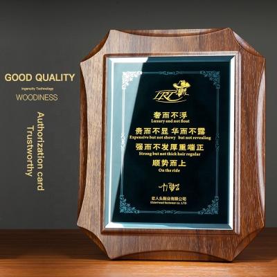 China Empty Europe Wooden Custom Plaque Trophy Awards High Quality Activities Souvenir for sale