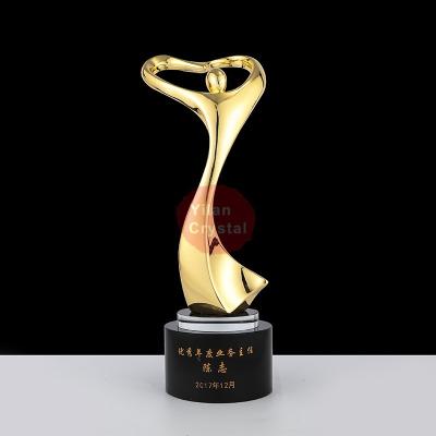 China Custom Europe Dancer Shape Plated Metal Trophy Mug For Festival Dance Souvenirs for sale