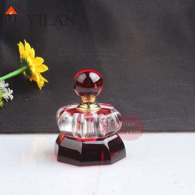 China Cheap Europe Gemstone K9 Crystal Perfume Bottle High Quality Crystal Rhombus Essential Oil Perfume Bottle For Car for sale