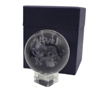 China Europe 3d laser etched 50mm 80mm white k9 crystal ball engraved printing decoration 100mm for crystal gift for sale