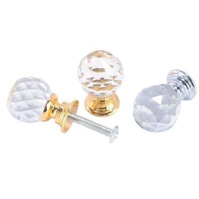 China Minimalist Crystal Gold Door Handle Ball Shaped Crystal Interior Door Handles Crystal Door Knobs for sale