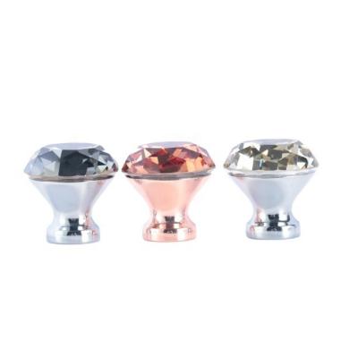 China Industrial Luxury Crystal Modern Door Handle Crystal Color Customized Door Knob For Soft Closing Cabinet Door for sale