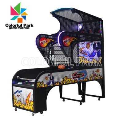 China metal colorfulpark coin game machine street basketball electronic game machine basketball match machine for sale