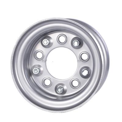 China Industrial Steel Rim 4.33R-8 ET0 94/140/5 Steel Forklifts Wheel Silver Gray for sale