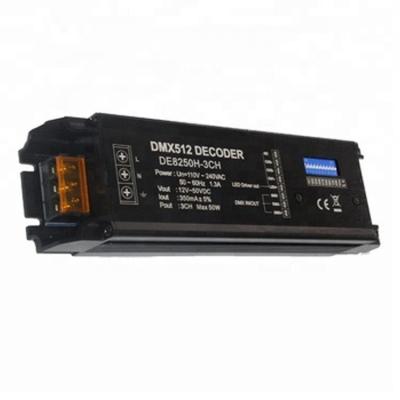 China Constant Current Pwm Signal 110 240vac RGB Dmx Decoder Dmx Led Driver DE8250H-3CH for sale