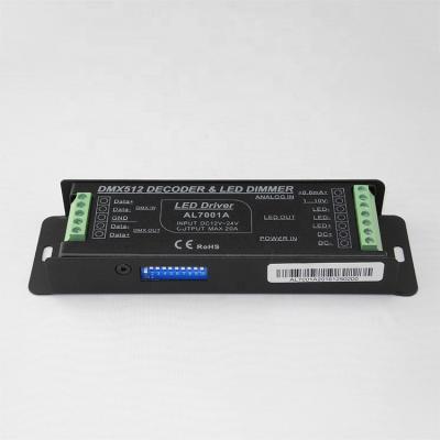 China Popular Multifunctional RGB DMX Controller and 0-10V LED Dimmer 1CH LED Driver 15A 360W PN: AL7001A L160*W47*H22mm for sale