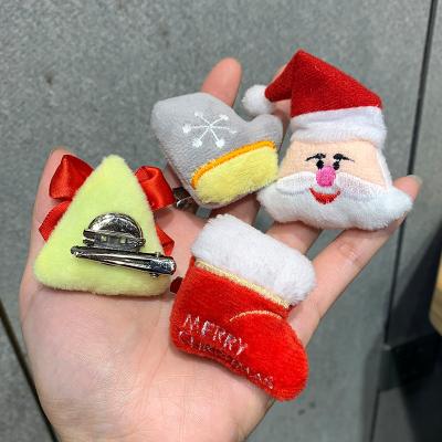 China Hot-selling Modern Minimalist Adult Cartoon Style Fairy Plush Hairpin Christmas Bow Tie Hairpin Cute Brooch for sale