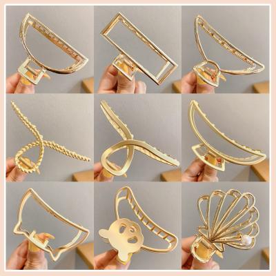 China Central Statistical Institute of Korea Female Korean Minimalist Shark Hair Clip Hairpin Modern Minimalist Metal Big Head Back. for sale