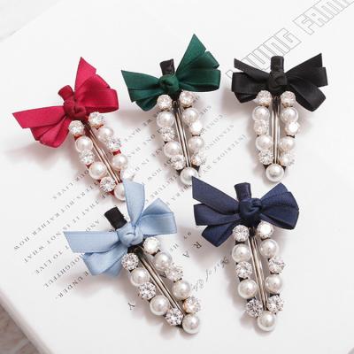 China New South Korean modern minimalist hair accessories headwear hairpin Korea bow diamond pearl hits hairpin duckbill clip edge clip for sale