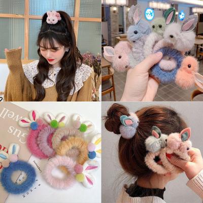 China Cute hyperbole bunny antlers, fur balls, hair bands, online celebrity, Korea, hair bands, super cute plush girl headdress. for sale