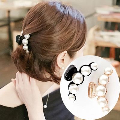 China Wholesale Simple Medium Hair Clip Hairpin Clip New Pearl Headdress Swim Clip Ponytail Clip Modern Minimalist Hair Clip for sale