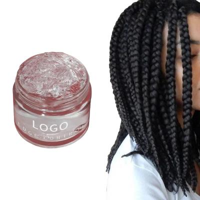 China Customize Logo Strawberry Scent Braiding Gel for Hair Locks Twists Tames Frizz Edge Control Braid Gel No Flake Non Greasy Wax for sale