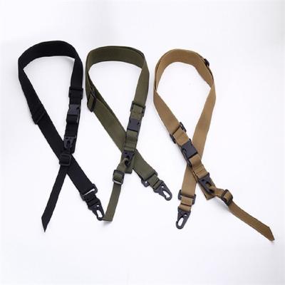 China Durable Comfort Rope Polyester Webbing Molle Tactical Shoulder Strap With Metal Buckle Three Point Gun Sling for sale