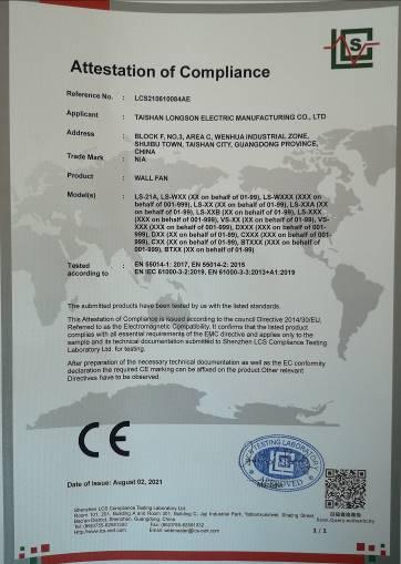 CE - Taishan Longson Electric Manufacturing Co., Ltd.