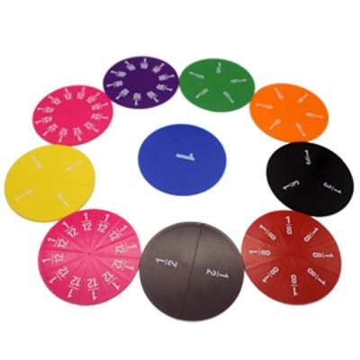 China Plastic math toys plastic fraction circle set for kids learning number math - set of 51 for sale