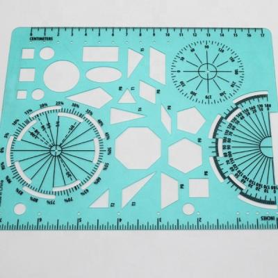 China Suppliers Plastic Student School Plastic Geometric Rulers, Pattern Block Template for sale