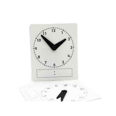 China Write On-Cloth Off White Teaching Clock Face Kids Preschool Educational Toys For Telling Time, 10PCS Set With Writing Surface for sale