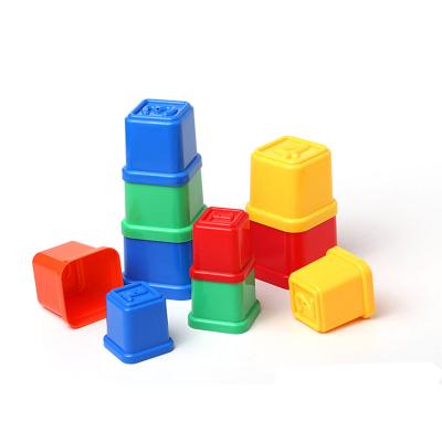 China Intelligence Developing Educational Plastic Baby Stacking Cups Colorful Number Stacking Cups For Kids Learning Toys for sale