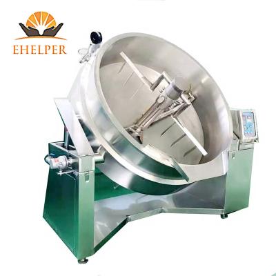 China Factory lowest price vegetable processing industrial 500 liter steam kettle gas jacketed jam cooking pot with mixer en venta