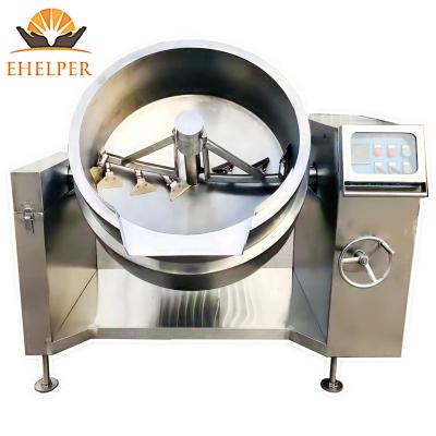 China Vegetable Processing Plant Food Grade Stainless Steel Pot Tilting Heating Mixing Industrial Cooker Jacket Cooking Kettle zu verkaufen