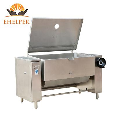 China Vegetable Processing Plant Ehelper Gas Bone Broth Soup Cooking Pot 80-280L Tilt Kid Pan Fire Sauce Boiling Kettle en venta