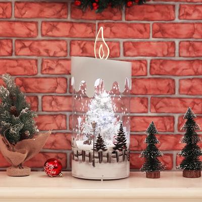 China Festival Decoration Selection Snow Candle Christmas Decoration Candle Gift Set For Gifts for sale