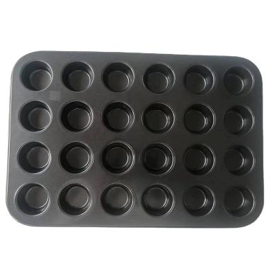 China Sustainable Non-Stick Baking 24 Cupcakes Bake Tin Trays Cupcake Pans Carbon Steel Cups Muffin Pans For Kitchen for sale