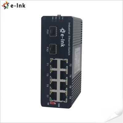 China Telecom 8 Port 10/100/1000BASE-T + 2 Port 1000BASE-SFP Industrial PoE Switch 250 Meters for sale