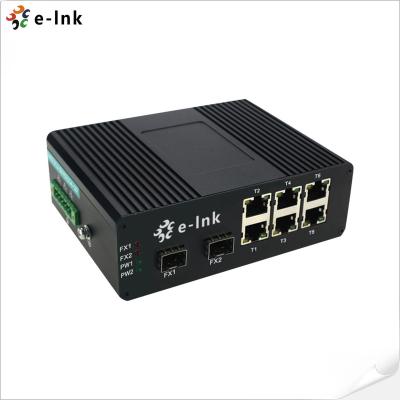 China fiber optic communication & Networking 6x10/100M Ethernet RJ45 Ports + 2x100M SFP Ports Industrial Ethernet Switch for sale