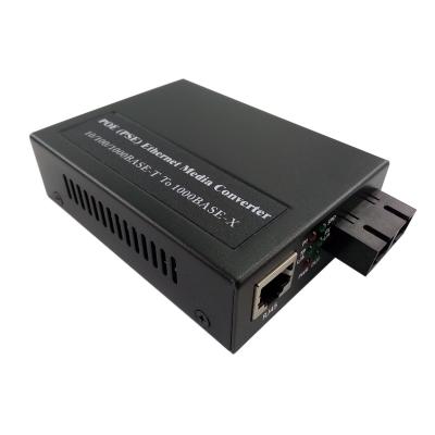 China fiber optic communication & 10/100/1000M Multi Mode Fiber SC Port PoE Media Converter 30W PoE Dual Power for sale