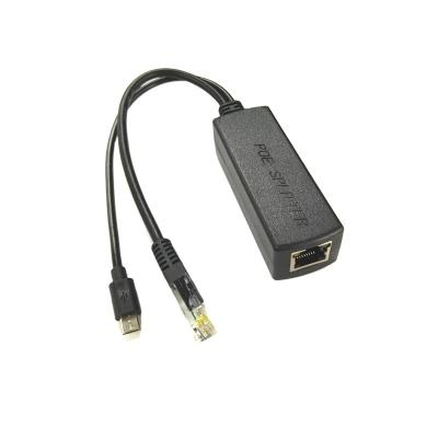 China Gigabit 5V 2A PoE Splitter With Micro USB Port 83 x 28 x 22mm for sale