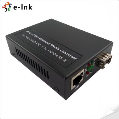 China fiber optic communication & Networking 10/100/1000M Gigabit SFP Port PoE Media Converter 15W PoE Power for sale