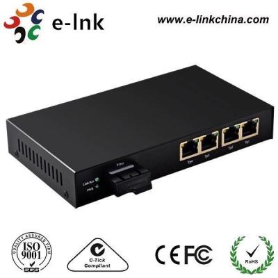 China 10/100M 2 FX + 4 TX SFP port switch converter/4 ports fiber optic media converter LNK-1400G series for sale