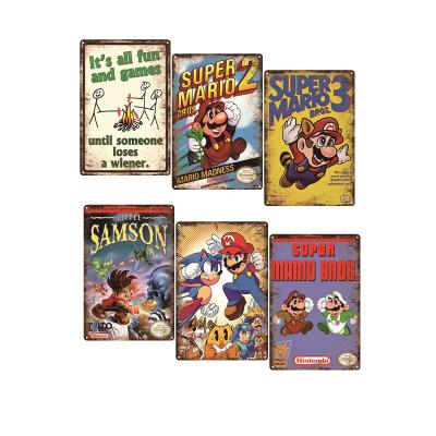 China Angry Tin Sign Gaming Metal Posters Europe Caution Video Games Gaming Decor Vintage Metal Poster Plaque for sale