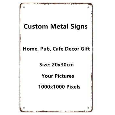 China Europe MOQ Not Customized Vintage Metal Tin Signs Retro Plate Home Bar Cafe Garage Garden Man Cave Decor for sale