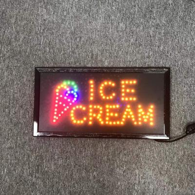 China Hot Selling Flashing Ice Cream Buildings Acrylic LED Sign Business Advertising LED Display Lighted Signs for sale