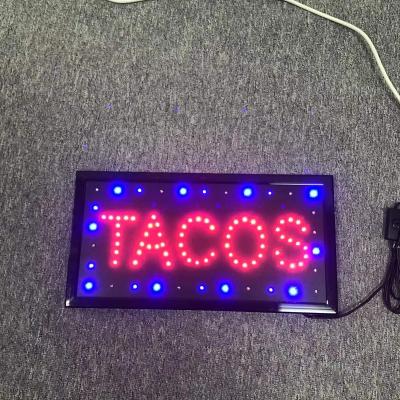 China Buildings Tacos Led Open Bar Sign Led Neon Light Electric Sign Display Sign 19x10inches for sale